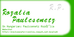 rozalia paulcsenetz business card